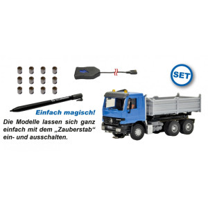 Viessmann 8000 CarMotion Basis Startset MB ACTROS kiepwagen met zwaailichten, H0